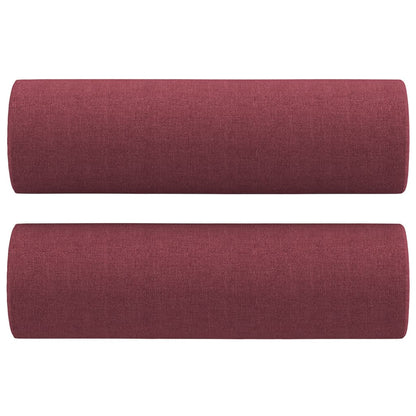Cuscini Decorativi 2 pz Rosso Vino Ø15x50 cm in Tessuto