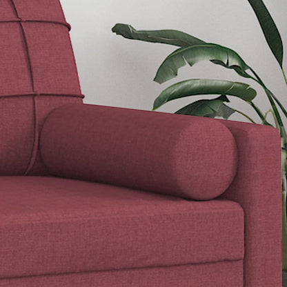 Cuscini Decorativi 2 pz Rosso Vino Ø15x50 cm in Tessuto