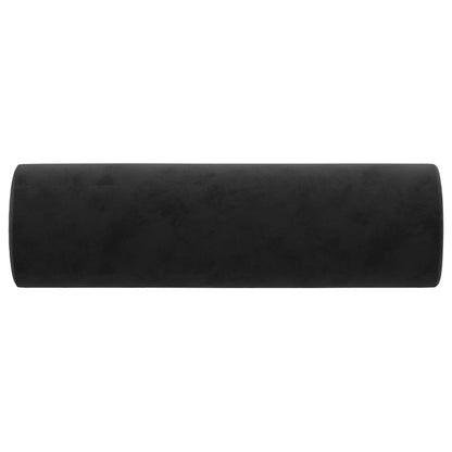 Cuscini Decorativi 2 pz Nero Ø15x50 cm in Velluto