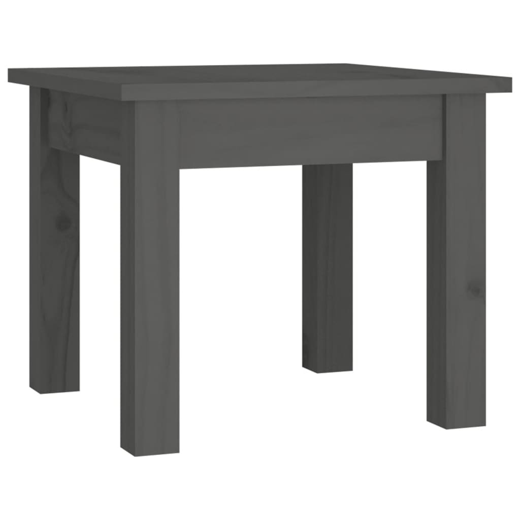 Tavolino da Salotto Grigio 35x35x30 cm Legno Massello di Pino | homemem39