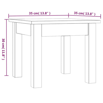 Tavolino da Salotto Grigio 35x35x30 cm Legno Massello di Pino | homemem39
