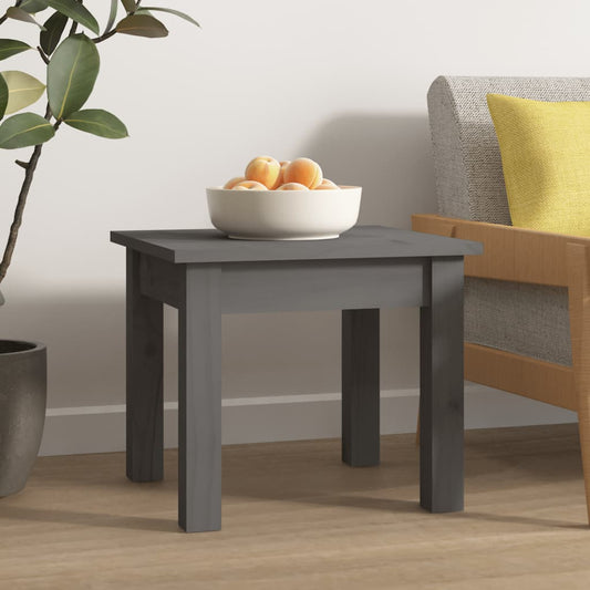Tavolino da Salotto Grigio 35x35x30 cm Legno Massello di Pino | homemem39