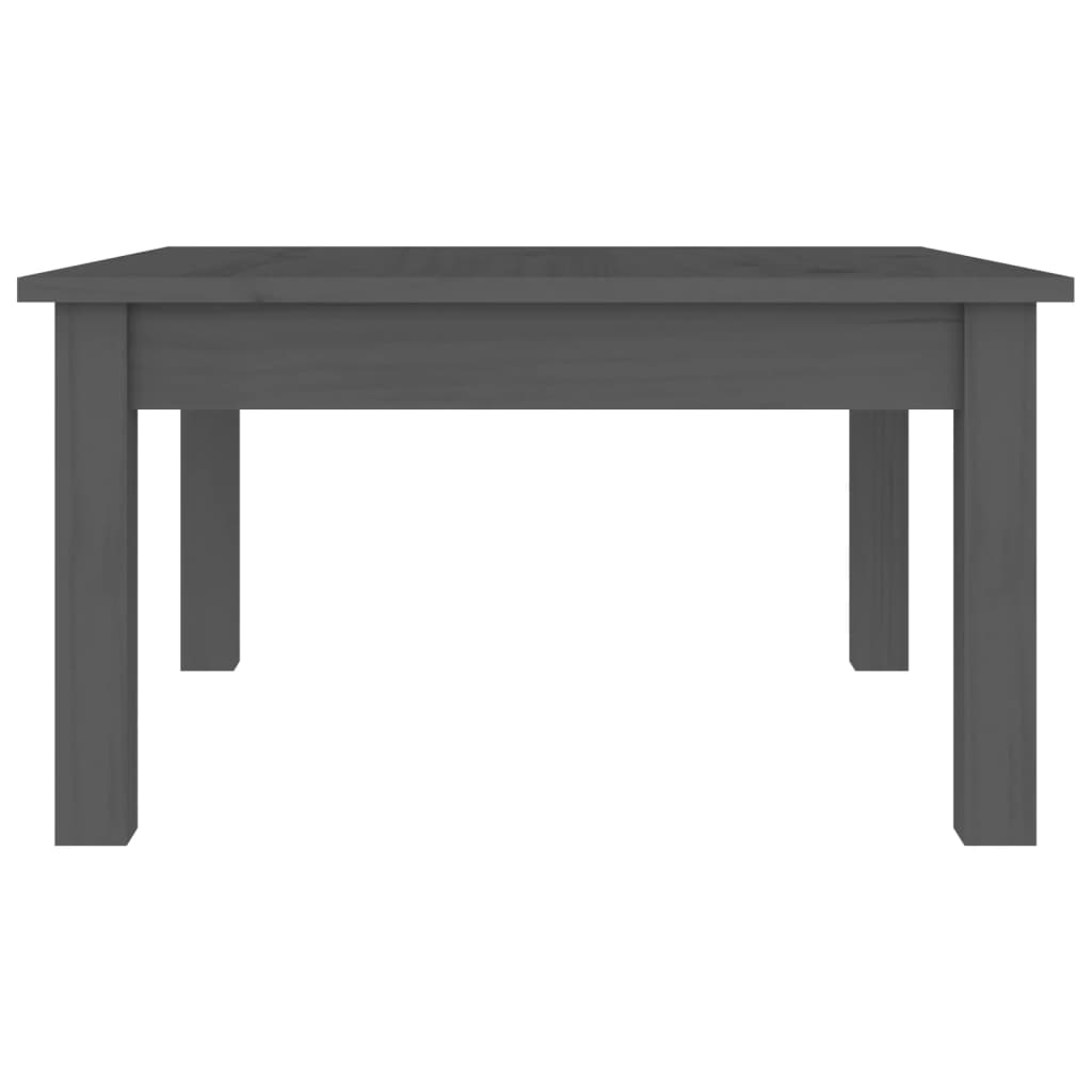 Tavolino da Salotto Grigio 55x55x30 cm Legno Massello di Pino | homemem39
