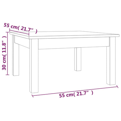 Tavolino da Salotto Grigio 55x55x30 cm Legno Massello di Pino | homemem39