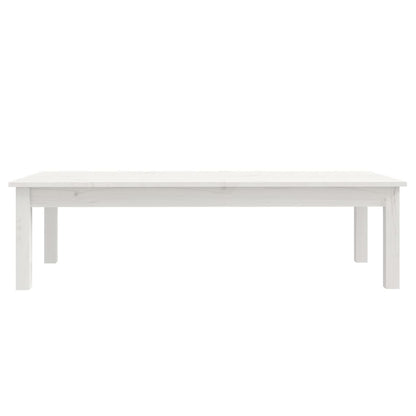 Tavolino da Salotto Bianco 110x50x30 cm Legno Massello di Pino