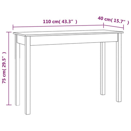 Tavolo Consolle 110x40x75 cm in Legno Massello di Pino - homemem39