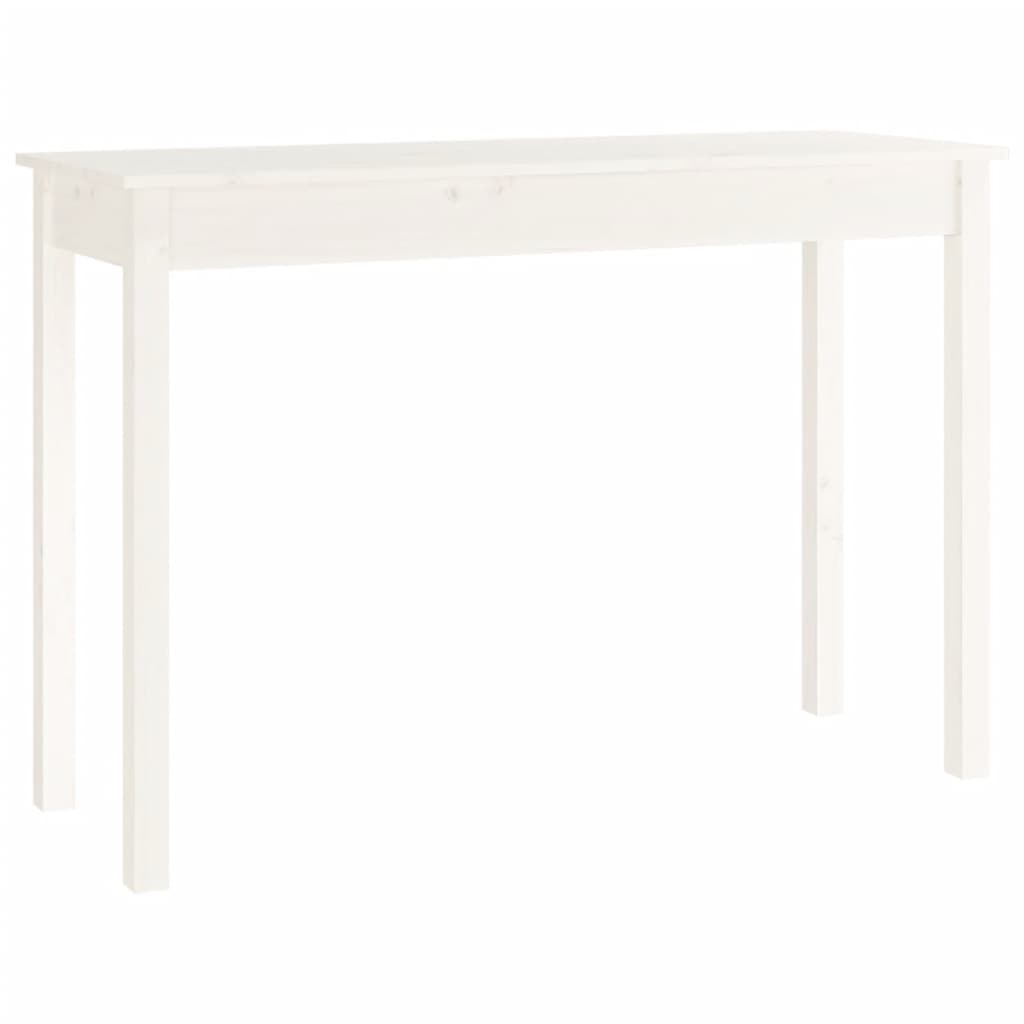 Tavolo Consolle Bianco 110x40x75 cm in Legno Massello di Pino - homemem39