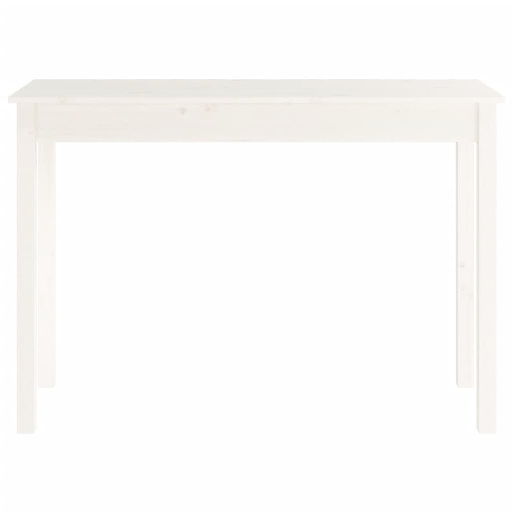 Tavolo Consolle Bianco 110x40x75 cm in Legno Massello di Pino - homemem39