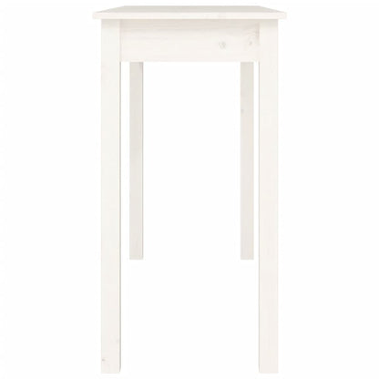 Tavolo Consolle Bianco 110x40x75 cm in Legno Massello di Pino - homemem39
