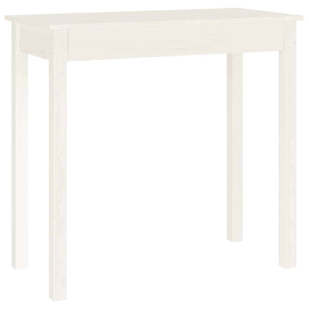 Tavolo Consolle Bianco 80x40x75 cm in Legno Massello di Pino - homemem39