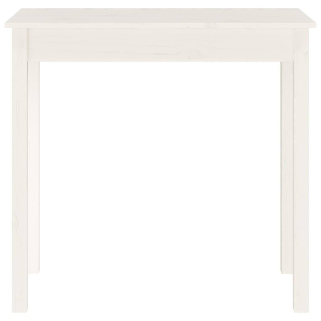 Tavolo Consolle Bianco 80x40x75 cm in Legno Massello di Pino - homemem39