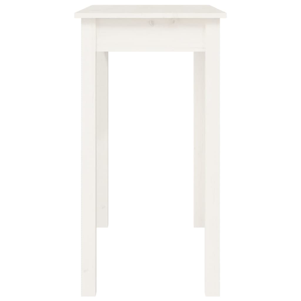 Tavolo Consolle Bianco 80x40x75 cm in Legno Massello di Pino | homemem39
