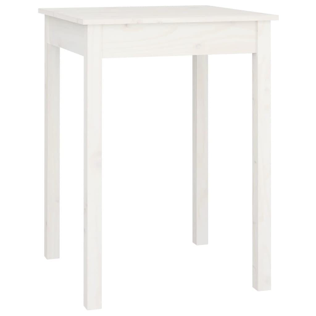 Tavolo da Pranzo Bianco 55x55x75 cm in Legno Massello di Pino | homemem39