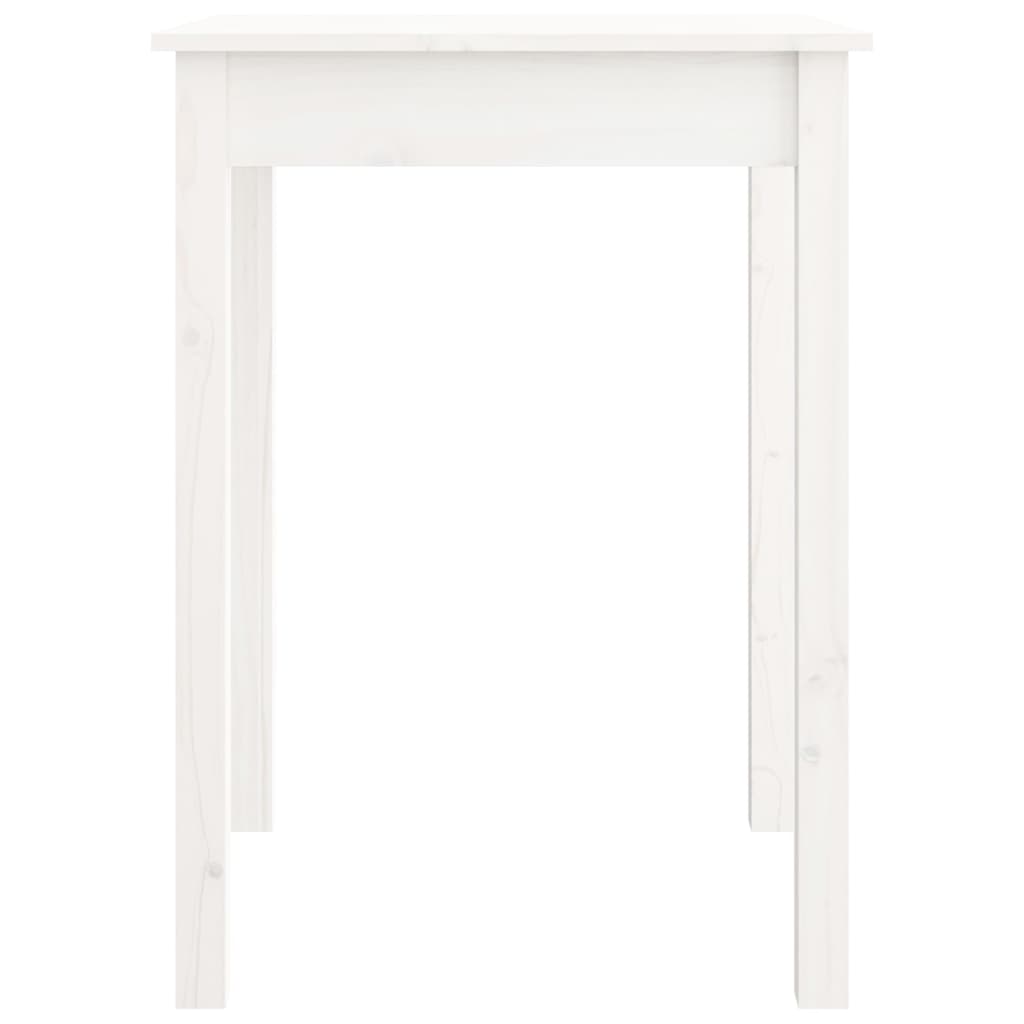 Tavolo da Pranzo Bianco 55x55x75 cm in Legno Massello di Pino | homemem39