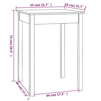 Tavolo da Pranzo Bianco 55x55x75 cm in Legno Massello di Pino | homemem39