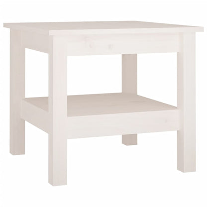 Tavolino da caffè bianco 45x45x40 cm in legno massello di pino | homemem39