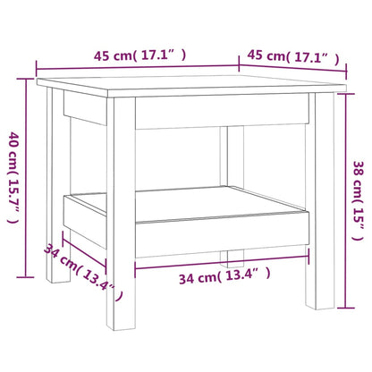 Tavolino da caffè bianco 45x45x40 cm in legno massello di pino | homemem39