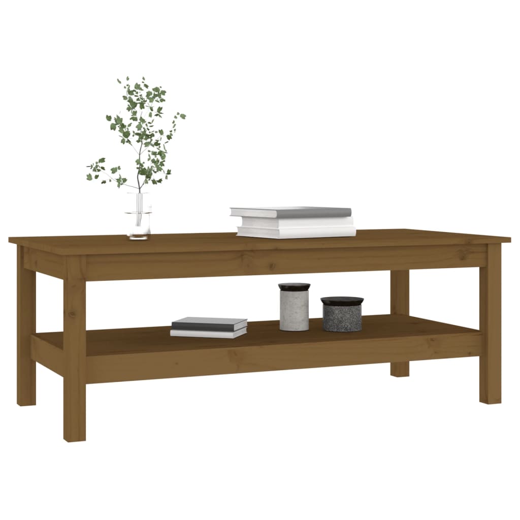 Tavolino da Salotto ambra 110x50x40 cm Legno Massello di Pino | homemem39