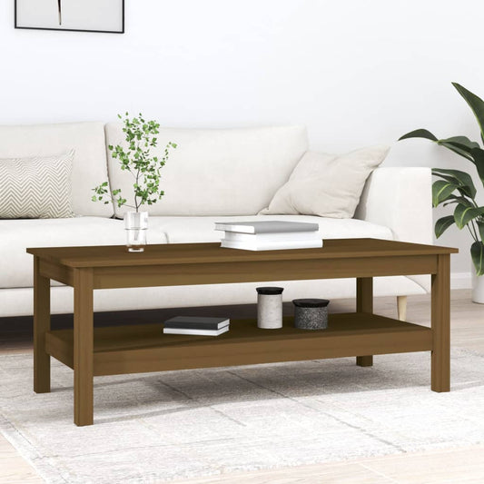 Tavolino da Salotto ambra 110x50x40 cm Legno Massello di Pino | homemem39