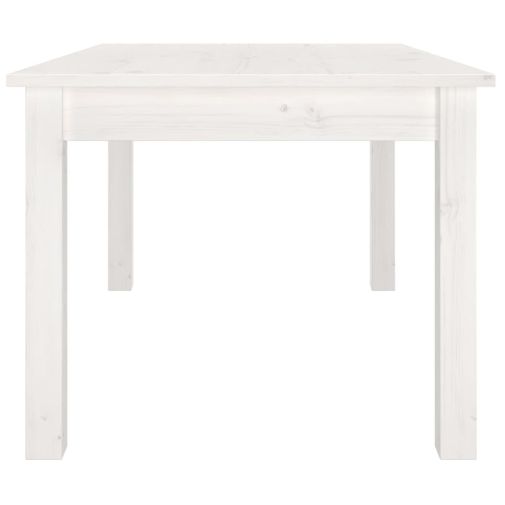 Tavolino da Salotto Bianco 80x50x40 cm Legno Massello di Pino