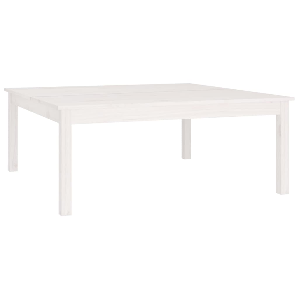 Tavolino da Salotto Bianco 100x100x40 cm Legno Massello di Pino