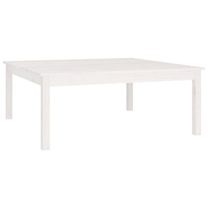 Tavolino da Salotto Bianco 100x100x40 cm Legno Massello di Pino