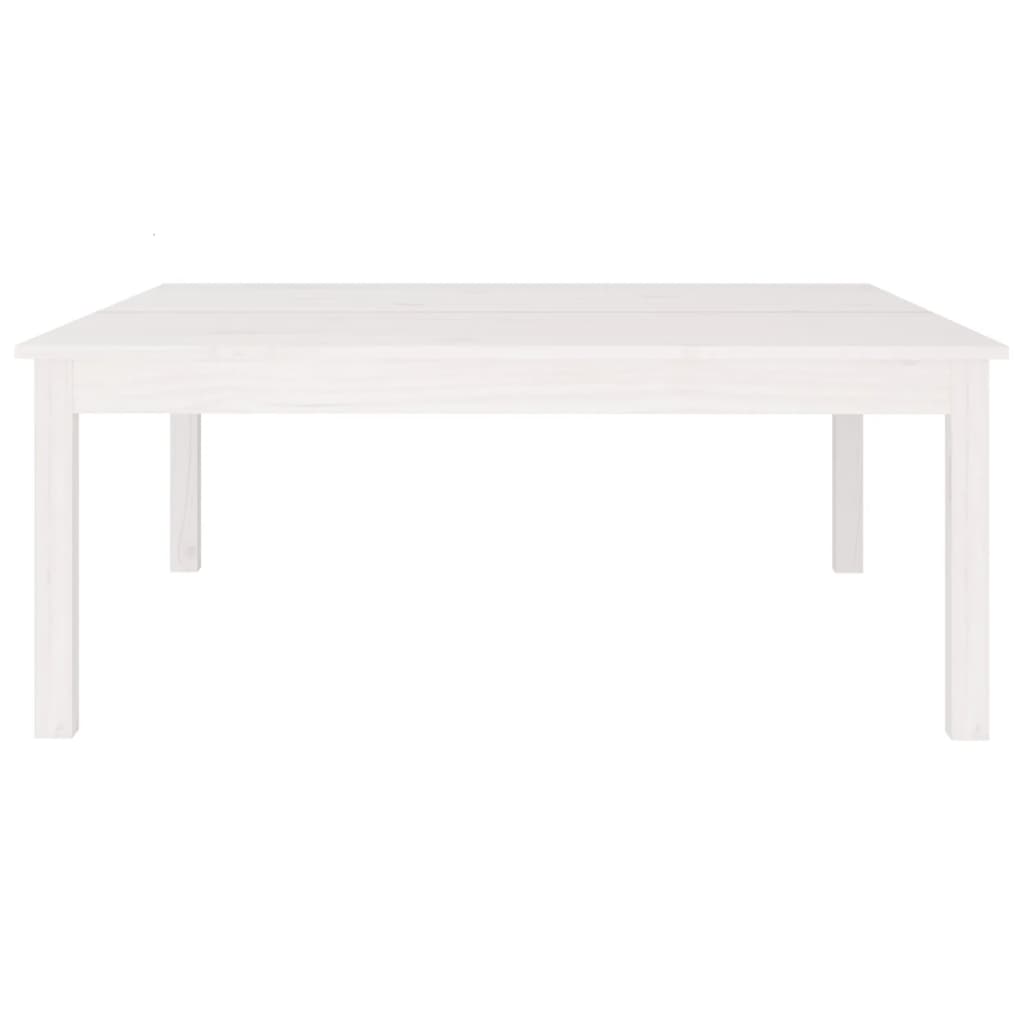 Tavolino da Salotto Bianco 100x100x40 cm Legno Massello di Pino