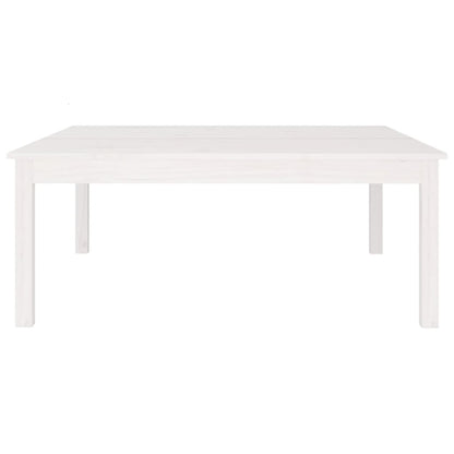 Tavolino da Salotto Bianco 100x100x40 cm Legno Massello di Pino