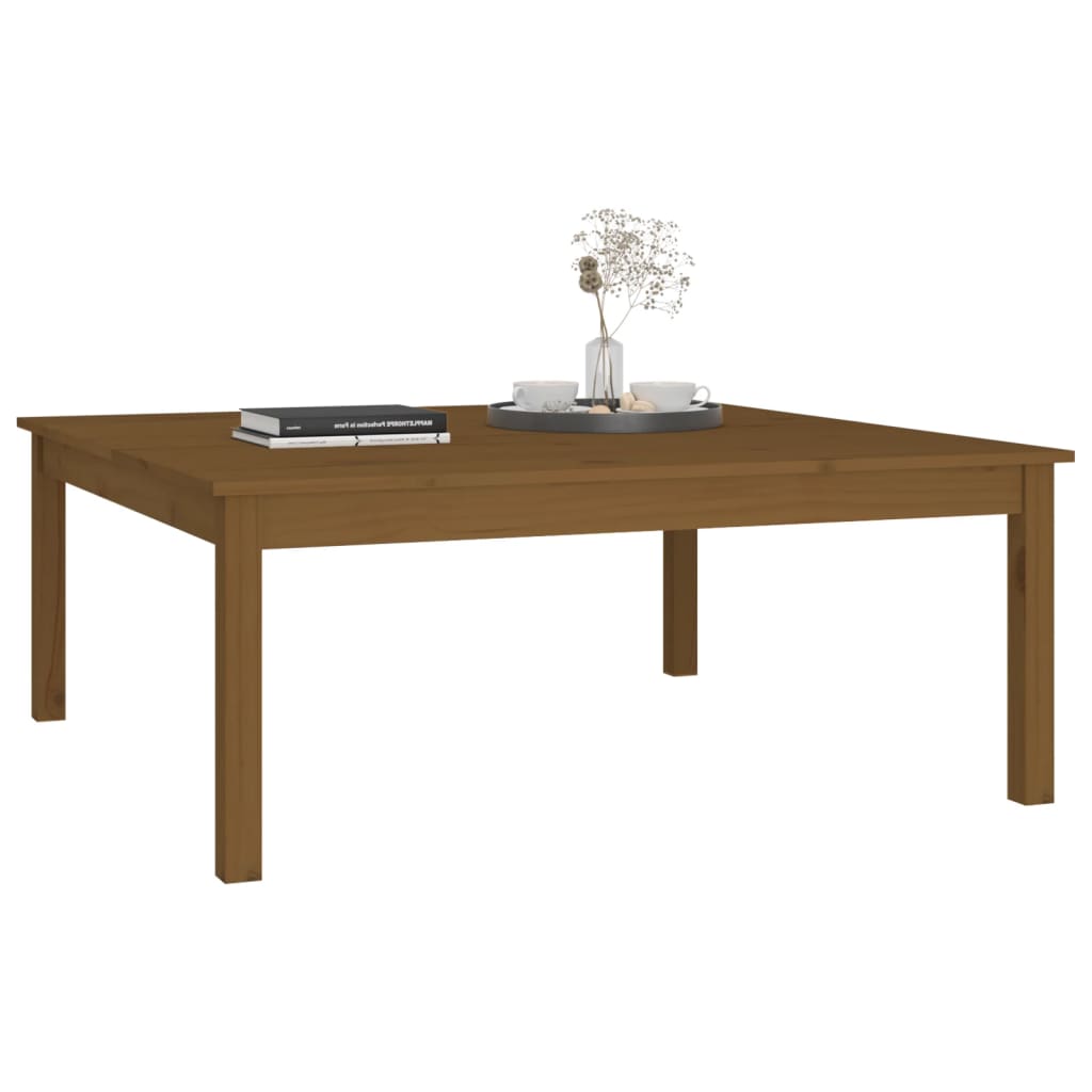 Tavolino da Salotto Marrone Cera 100x100x40 cm Legno di Pino - homemem39