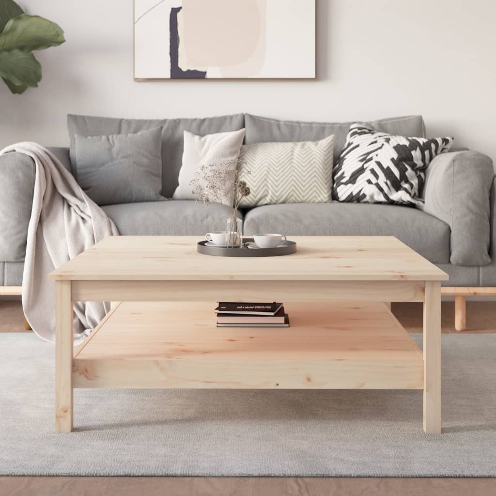 Tavolino da caffè 100x100x40 cm in legno massello di pino | homemem39