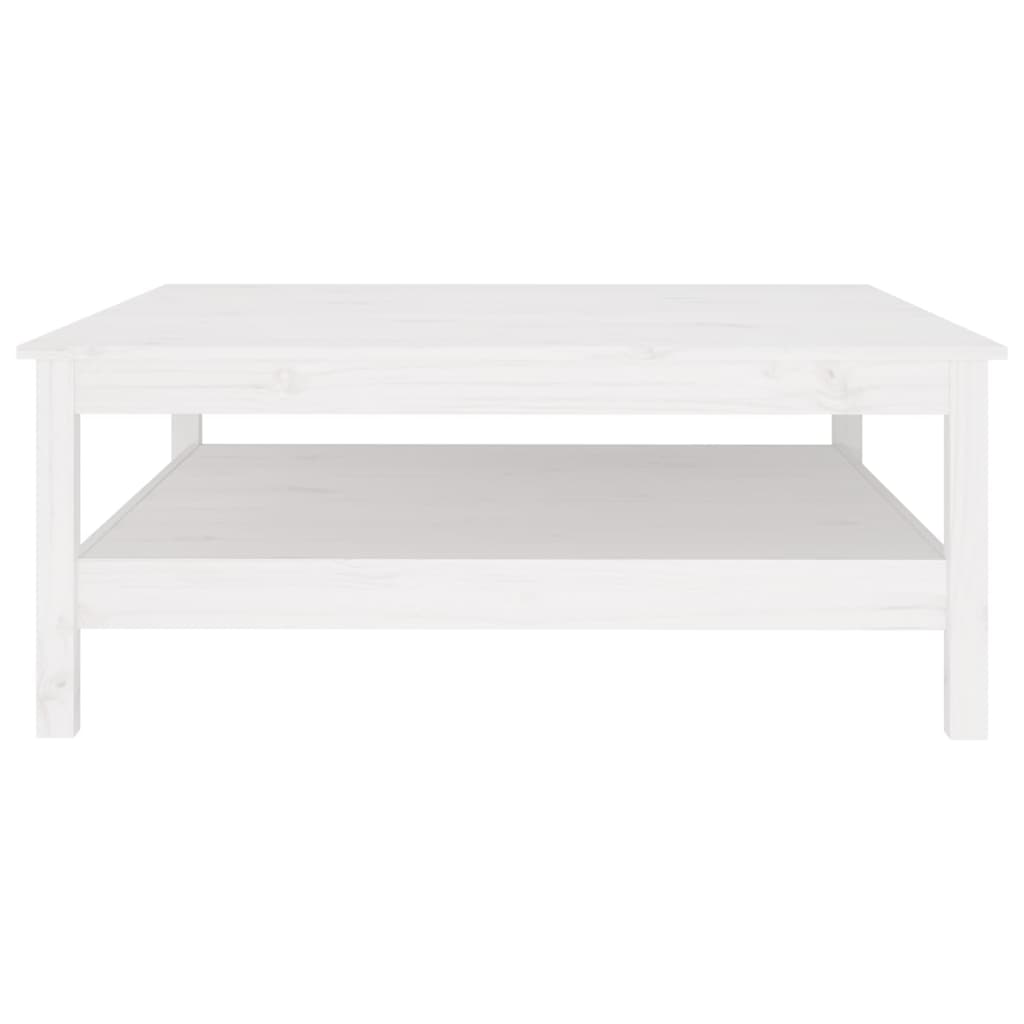 Tavolino da caffè bianco 100x100x40 cm in legno massello di pino | homemem39