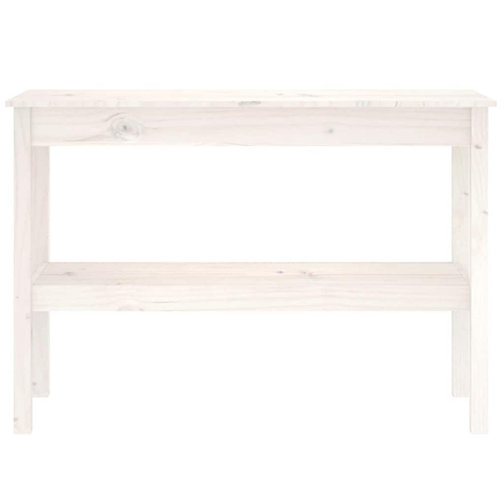 Tavolo Consolle Bianco 110x40x75 cm in Legno Massello di Pino | homemem39