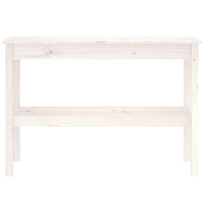 Tavolo Consolle Bianco 110x40x75 cm in Legno Massello di Pino | homemem39