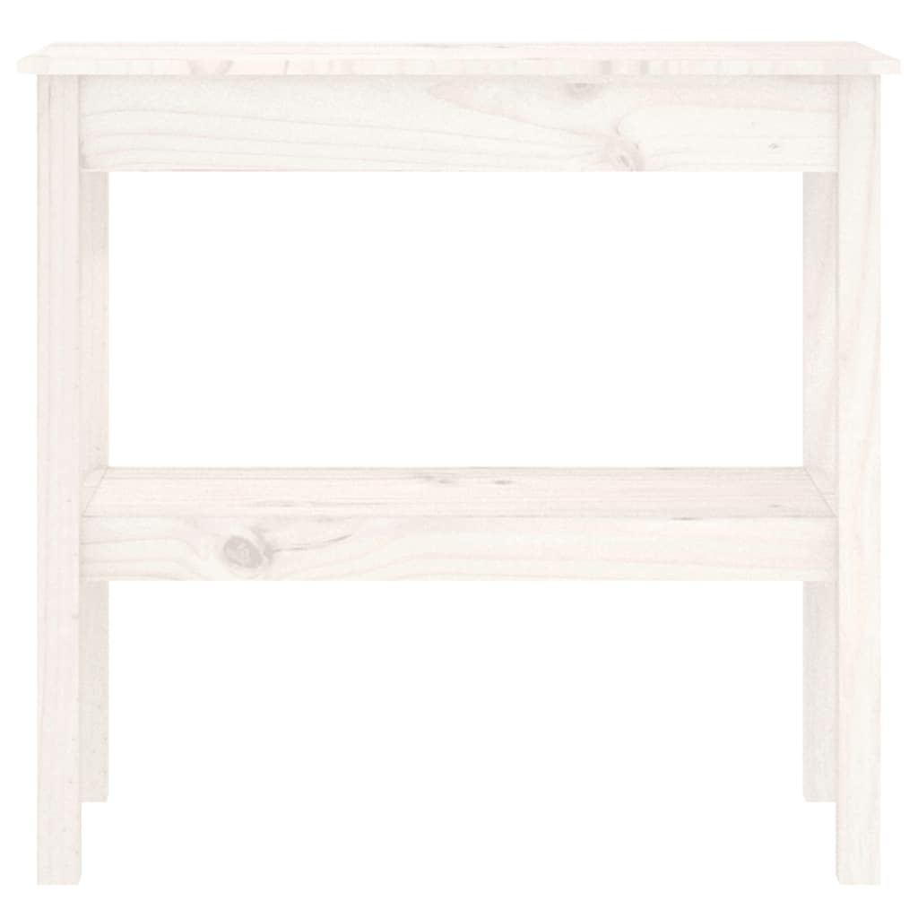 Tavolo Consolle Bianco 80x40x75 cm in Legno Massello di Pino | homemem39