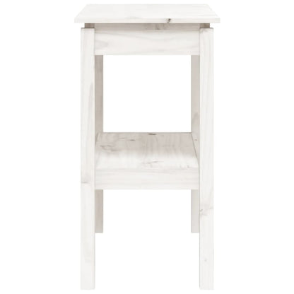 Tavolo Consolle Bianco 80x40x75 cm in Legno Massello di Pino - homemem39