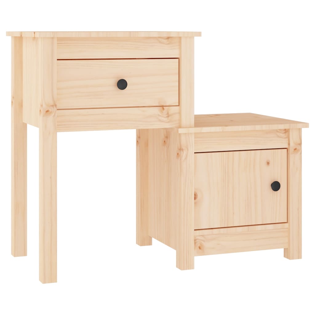 Comodino 79,5x38x65,5 cm in Legno Massello di Pino - homemem39