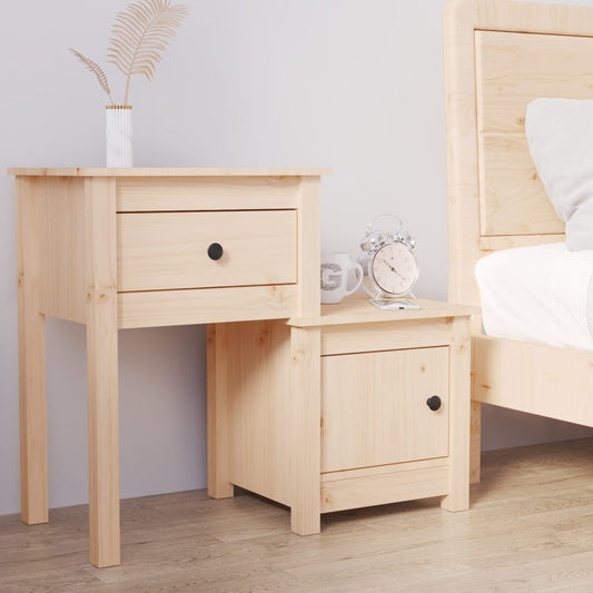 Comodino 79,5x38x65,5 cm in Legno Massello di Pino - homemem39