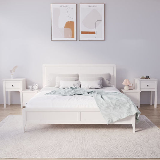 Comodini 2 pz Bianchi 79,5x38x65,5 cm in Legno Massello di Pino - homemem39