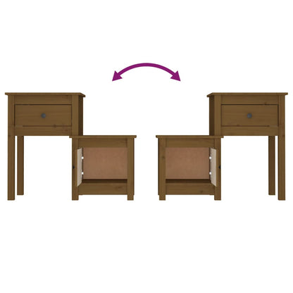 Comodino ambra 79,5x38x65,5 cm in Legno Massello di Pino - homemem39