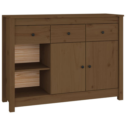 Credenza Marrone Ambrato 100x35x74 cm in Legno Massello di Pino - homemem39