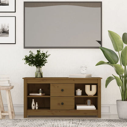 Mobile Porta TV Ambra 103x36,5x52 cm in Legno Massello di Pino - homemem39