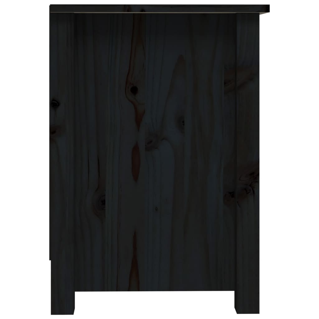 Mobile Porta TV Nero 103x36,5x52 cm in Legno Massello di Pino - homemem39