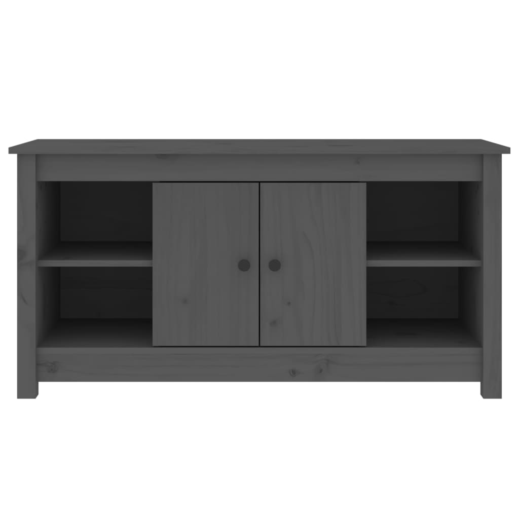 Mobile Porta TV Grigio 103x36,5x52 cm in Legno Massello di Pino - homemem39