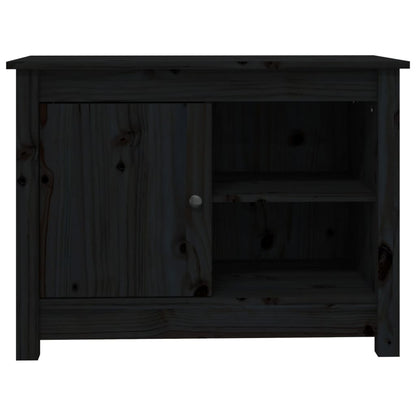 Mobile Porta TV Nero 70x36,5x52 cm in Legno Massello di Pino - homemem39