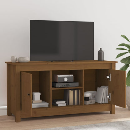 Mobile Porta TV Ambra 103x36,5x52 cm in Legno Massello di Pino - homemem39