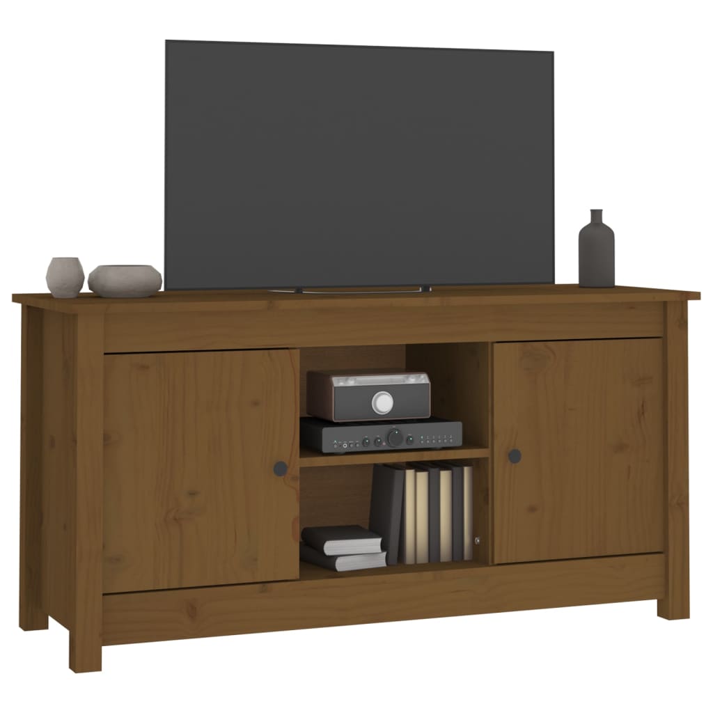 Mobile Porta TV Ambra 103x36,5x52 cm in Legno Massello di Pino - homemem39
