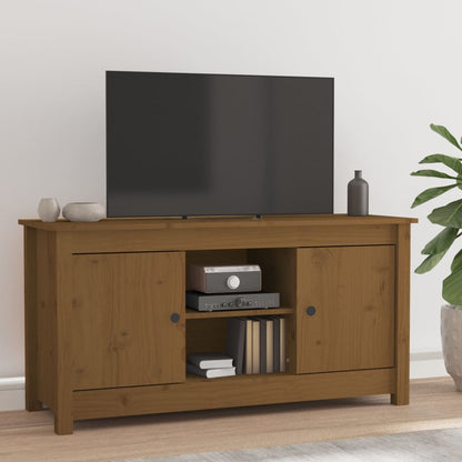 Mobile Porta TV Ambra 103x36,5x52 cm in Legno Massello di Pino - homemem39