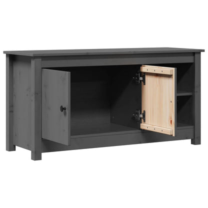 Mobile Porta TV Grigio 103x36,5x52 cm in Legno Massello di Pino - homemem39