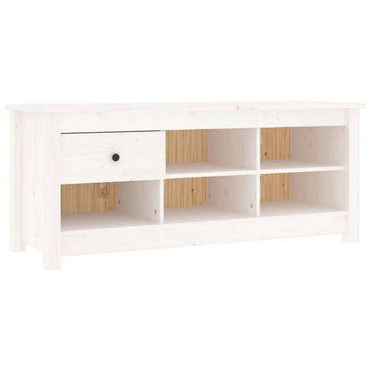 Scarpiera Bianca 110x38x45,5 cm in Legno Massello di Pino - homemem39