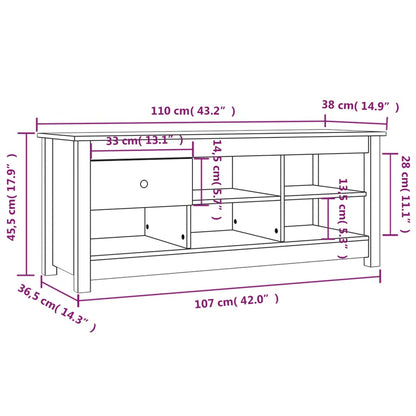 Scarpiera Grigia 110x38x45,5 cm in Legno Massello di Pino - homemem39